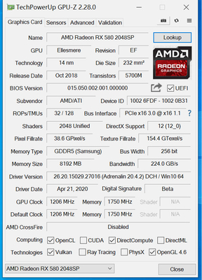 PCWINMAX Original RX 580 8GB Graphics Card 2048SP 1284MHz GDDR5 256bit Dual Fan HD DP DVI Output GPU