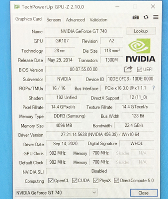 PCWINMAX GeForce GT 740 4GB GDDR3 128Bit Single Fan DVI HD VGA Output Low Profile Gaming Graphics Card GPU